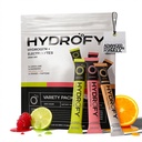 Hydrofy Hydrogen Wasser + Elektrolyte Getränk Mix - Variety Pack | H2 Hydration Packets mit molekularem Wasserstoff, Natrium, Kalium, Magnesium | Zitronenlim, Himbeer, Orange + Koffein | 12 Count