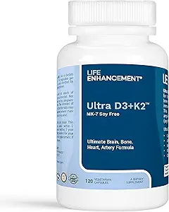 Lebensverbesserung Vitamin D3 K2-2000 IU mit Vitamin K2 MK-7 Soy-Free - 120 Portionen