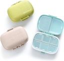 MEACOLIA 3 Pack 8 Compartments Travel Pill Organizer, Daily Pill Case Small Pill Box für Pocket Purse, Tragbare Pille Container Medizin Vitamin Organizer (Multi-Colored)