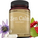 Zen Calm Stress Adrenal Support Supplement Organic Adaptogenic Kräuter - Magnesium, B Vitamine, GABA & Mehr, um eine natürliche Beruhigung zu unterstützen. Nicht grausam. Nicht-GMO (60 Veggie Caps)