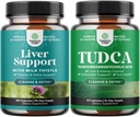 Bundle of Liver Cleanse Detox & Repair - Kräuter Leber Unterstützung Milch-Diesel-Ergänzung und Advanced Bile Salz TUDCA-Ergänzung - Extra Strength TUDCA 500mg pro Servieren Bile Salts für Gallbladder,Kidney