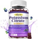 Kalium-Zitrat-Gummi-Ergänzung für Muskel-Gesundheit, Leg Cramp Relief & Elektrolyt Balance, Vegan, Non-GMO, Glutenfrei, Blueberry Flavor, 60 Count