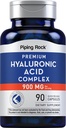 Piping Rock Hyaluronsäure Kapseln | 900mg | 90 Pillen | Supplement mit MSM und Collagen | Premium Complex für Frauen und Männer | Non-GMO, Glutenfrei