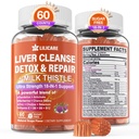 1Pack Milk Thistle Liver Detox Gummies, 18-in-1 Liver Cleanse Detox & Repair Supplement mit Berberine, Chicory Root, Turmeric, Artichoke, Dandelion Root, Chanca Piedra, Vitamine B6 B12 - Sugar Free
