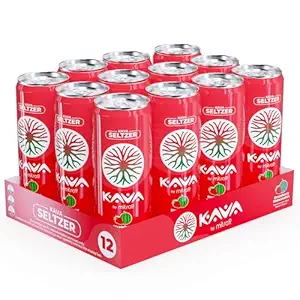 MITRA-9 Botanische Getränke - Erdbeerwassermelone Sparkling Kava Getränk mit Kava Wurzelextrakt - Mood Enhancer - Pflanzenbasiert - Fördert natürliche Beruhigung und Klarheit (12 Fl. Oz) (12)