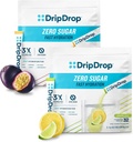 DripDrop Hydration - Elektrolyt-Pulverpackungen - Lemon Lime & Passion Fruit Zero Sugar Bundle - 64 Count