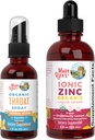 MaryRuth Organics Throat Spray (Vanilla) & Zink Tropfen (Strawberry Lemon) | USDA Organic, Clean Label Project Verified® | Vitamine für Throat Relief, Immunität & Gesamtgesundheit | Vegan, Non-GMO