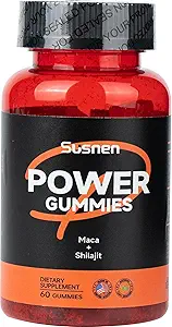 Power Gummis, mit Maca und Shiilajit,Inositol Gummis,Strengthens Der Körper und fördert Absorption, Shilajit Pure Himalayan Organic(60 Gummies)