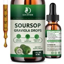 (2 Pack) Bio Soursop Graviola Liquid Drops, Soursop Extract Organic Pure for Natural Antioxidant, Zellunterstützung & Regeneration, Immune Boost, Soursop Bitters Liquid Rich in Multivitamin - 2 FL OZ