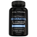 Vital Vitamine Resveratrol Ergänzung - Antioxidans Unterstützung, Zelluläre Langlebigkeit, kognitive Funktion - 60 Kapseln