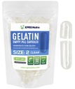 XPRS Nutra Größe 2 Leere Kapseln - 100 Graf Klare leere Gelatine Kapseln - Pillen DIY Kapsel Füllung - Pure Bovine Pill Gel Kapseln für Do-It-Yourself Ergänzungen