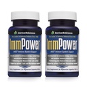 American BioSciences ImmPower | Verbesserte Immununterstützung, Natürliche Killer Cell Activity & Cytokine Production | 30 Vegetarische Kapseln, 500 mg AHCC pro Kapsel (2 Pack)