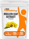 BulkSupplements.com Mullein Leaf Extract - Verbascum Thapsus, Mullein Supplement - Kräuterergänzung für Immununterstützung - Glutenfrei, 1g pro Servierung, 100g (3,5 oz) (Pack von 1)