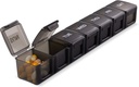 Pill Organizer XL Extra Large Weekly and Daily Pill Cases for Pills/Vitamine/Pish Oil/Supplements (Noir)