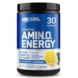 Optimum Nutrition Amino Energy - Pre Workout mit grünem Tee, BCAA, Aminosäuren, Keto Friendly, Green Coffee Extract, Energy Powder - Blueberry Lemonade, 30 Portionen (Packaging May Vary)