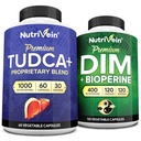 Nutrivein Premium TUDCA und DIM Ergänzung Bundle: High-Absorption TUDCA Ergänzung und DIM für Detox, Balance und Well-Being
