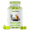 Magnesium Complex Gummis für Erwachsene: Dreifache Magnesium-Ergänzung mit Magnesium Glycinat Malate Taurate für Männer Frauen Unterstützung Schlaf Mood Balanced Knochen Muskel Gesundheit Zucker Free Organic 60CT