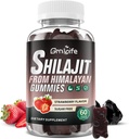 Shilajit Gummie für Männer & Frauen, 1000MG Shilajit Ergänzung mit 85+ Trace Mineralstoffe & Fulvic Säure für Energie, Immunität, Zuckerfrei, Erdbeer-60 Zähler