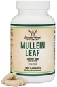 Double Wood Supplements Mullein Leaf Kapseln 10.000 mg Stärke, 180 Vegan Kapseln ohne Füllstoffe, unterstützt Lung & Respiratory Health
