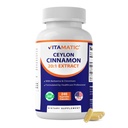 Vitamatic Ceylon Cinnamon 10000 mg Equivalent Per Serving (ab 20:1 Extrakt 500 mg) mit Berberine & Chrom - 240 Gemüsekapseln - Non-GMO & Gluten Kostenlos