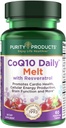 Reinheit Produkte CoQ10 Täglich mit Resveratrol Melt 100mg CoQ10-30mg Trans-Resveratrol - Vitamin A, D3, E und B12 (als Methylcobalamin) - 60 Fast Dissolving Tabletten
