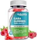 GABA Gummies, Sugar-Free Stress Relief Gummis für Erwachsene, High-Potency GABA L-theanine Supplement mit Magnesium, Ashwagandha, 5-HTP & Vitamin B6 für Zzz & Brain Health, Vegan, 60