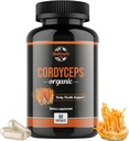 Cordyceps Organische Nahrungsergänzung - Natürliche Energie Boost und respiratorische Gesundheit Unterstützung mit Cordyceps Militaris, Clinical Backed, Non-GMO & Allergen-Free | 90 Kapseln