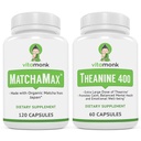 VitaMonk MatchaMax Matcha Kapseln & L-Theanine 400mg - Erhöhen Sie Energie und verbessern Sie den Fokus Bundle