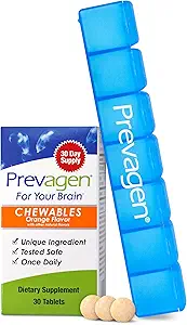 Prevagen Regular Strength Orange Chewables - 30 Tabletten (1 Monat Versorgung) | Formuliert für Ihr Gehirn | 10mg Apoaequorin Plus Vitamin D3 mit 7-tägiger Pille Minder