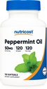 Nutricost Peppermint Oil Softgels (120 SFG) (50 MG) - Glutenfrei, Dritte getestet und GMO frei