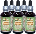 Lemon Thyme (Thymus x Citriodorus) Glycerit, Organic Dried Herb Alcohol-Free Liquid Extract (Markenname: HerbalTerra, Proudly Made in USA) 5x2 fl.oz (5x60 ml)