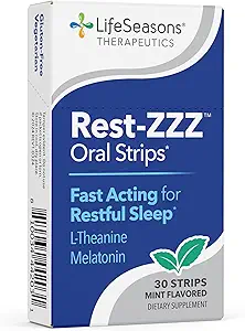 Rest-ZZZ Oral Strips - Leistungsstarke Schlafunterstützungsergänzung - Fall Asleep & Stay Asleep - Beruhigt Nervous System - Natürliche Spannung & Restlessness - Low Dose Melatonin GABA & Chamomile - 30 Servierungen