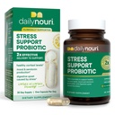 Daily Nouri Stress Support Probiotic for Women & Men | Unterstützt Cortisol Management, Stress Relief, Mood, Digestion & Gut Health | 3 Klinisch untersuchte Strains + Vegan Omega Öl | 30-Tag Versorgung