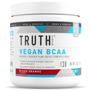 Wahrheit Ernährung Vegan BCAA Pulver- 2:1:1 Ratio Natürliche BCAAs Aminosäuren Pulver für Energie, Muskelaufbau, Post Workout Erholungsgetränk für Muskelrückgewinnung (Blood Orange, 30 Portionen)