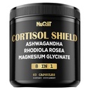 8in1 Cortisol Shield - Ashwagandha und Magnesium, Rhodiola Rosea, Lions Mane, Sea Moss, Turmeric, St Jonh's Wort - Mind& Mood Balance, Rest Well, Support Immume - 60 Kapseln