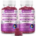 2 Packs 2000mg Glucosamin Chondroitin Gummis, extra Stärke Glucosamin mit Chondroitin MSM & Turmeric, Joint Support Supplement, Antioxidant Immununterstützung - 120 Gummis