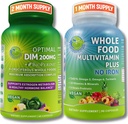 Vegane Multisystem-Unterstützung mit CoQ10, Omega-3, Probiotics & Turmeric - Optimale DIM 200mg mit BioPerine & Cruciferous Vegetables & Whole Food Multivitamin Plus (keine Iron) für Männer & Frauen – Clean Label