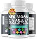 Sea Moss Black Seed Oil - All-in-1 Beilage mit Vitamin C Vitamin D3 Ashwagandha Burdock Bladderwrack Ginger Apple Cider Essig Dandelion Gelb Dock