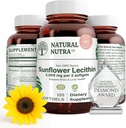 Natural Nutra Sunflower Lecithin 2000 mg Supplement, Unterstützt Stillende Mütter mit gesteckter Milch Duct Relief, Leber & Gehirn Gesundheit Booster, Soja Free, Non-GMO, Gluten-Free, 120 Softgels (3 Pack)