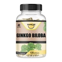 Ginkgo Biloba 1800mg, Ginkgo Biloba Organic, Memory & Brain Function Support, Améliore la concentration et le soutien cognitif, Clarity, 120 Veggie Caps, Non OGM, 120Caps