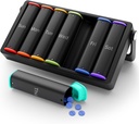 Wöchentliche Pille Organizer 2 Mal am Tag, KOVIU Große Reise Pille Box 7 Tage, Am Pm zweimal täglich Pille Fall mit drehbarem Griff, Woche Pillenhalter Behälter für Vitamin Medizin Ergänzung Fischöl, Schwarz