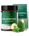 HERBAMAMA Chlorophyll Detox Gummis - 50mg Natrium Kupfer Chlorophyllin Internes Deodorant für Body Odor Support - Vegan, Non-GMO Antioxidant Supplement - 90 Pectin-basierte Apfel-Flavored Chews