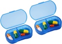 2PCS Pill Case Organizer Pocket Small Pill Holder, Täglich AM &amp; PM Behälter, Medizin Halter, Ideal für Medikamente, Vitamin, Ergänzung, Perfekt für Reisen, Ideal für Geld