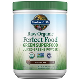Garten des Lebens Raw Organic Perfect Food Green Superfood Juiced Greens Powder - Schokolade, 60 Servierungen, Non-GMO, Glutenfrei, Vegan Ganzes Nahrungsergänzungsmittel Plus Probiotics, Enzyme