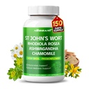 ST John's Wort 14-in-1 Natural Blend mit Rhodiola Ashwagandha Chamomile Holy Basil L-Theanine Valerian Passionflower - 150 Count - Made & Tested in The USA