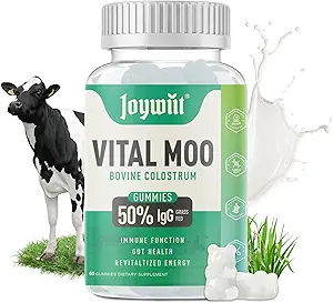 Colostrum Gummie 2000mg, Bio-Bier-Kolostrum-Ergänzung für Muskelwachstum, Energie-Boost, Gut Gesundheit, Haar, Glutenfrei, Calostro Bovino para Adultos Organico, 60 Count