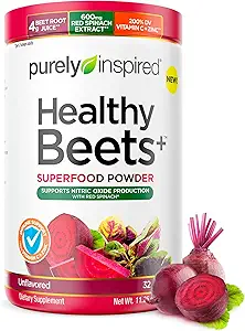 Purely Inspired Healthy Beets Superfood Powder, Unflavored - Super Beet Root Powder mit Red Spinat Extract, Vitamin C & Zink für Immununterstützung - unterstützt Nitric Oxide Produktion für Männer & Frauen