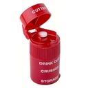 EZY DOSE 3 Compartment Pille Crusher, Cutter und Grinder, Tägliche Nutzung, Sicher schneiden Pillen, Vitamine, Tabletten, Accurate und einfache Schneiden, Edelstahl Klinge, abnehmbare Trinkbecher, rot, BPA kostenlos