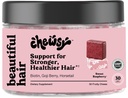 Chewsy - Schönes Haar - Unterstützung für stärkeres, gesundes Haar - mit Biotin, Pferdeschwanz Extrakt, Goji Berry & Vitamine - Sweet Raspberry, 30-Day Supply