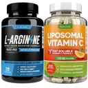 Max Strength Nitric Oxid Booster Bundle – L-Arginin & Liposomal Vitamin C, Mit L Citrulline, Ascorbyl Palmitate, natürliche Absorb Boost Formel zur Unterstützung Übung Energie, Immungesundheit, Slim Look